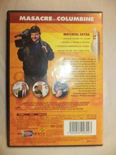 Dvd. Masacre En Columbine. Michael Moore (Usado)