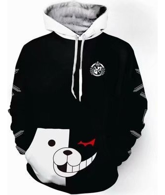 Nuevo Sudadera Monokuma Hombres Zip Up Hoodie