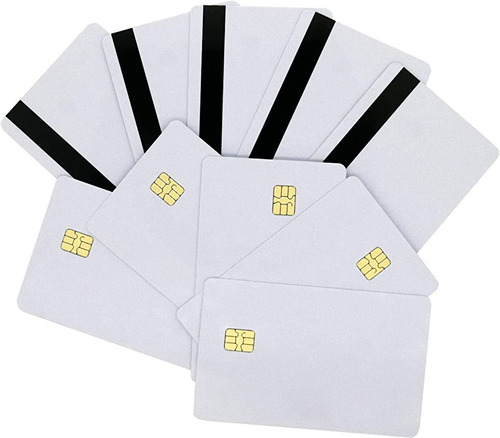 Tarjetas Plásticas Carnet Pvc Blanca Smart Chip Y Banda Magn