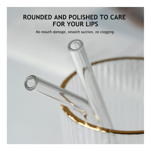 Micalor 10 Pcs Pajillas De Vidrio Transparente, 7,9 En X 8 Y