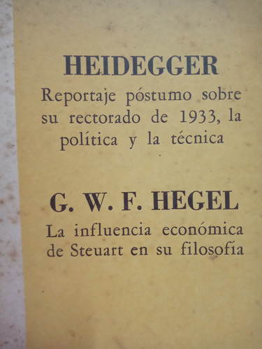 Heidegger Reportaje Postumo Hegel La Influencia Economica De