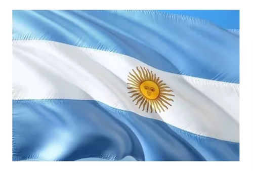 Bandera Argentina 60x90 Cm Con Sol Flameo