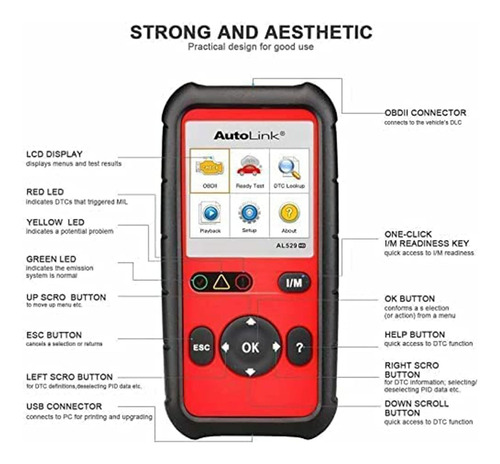 Autel Autolink Al529hd 2023 Lector De Código De Servicio Pes