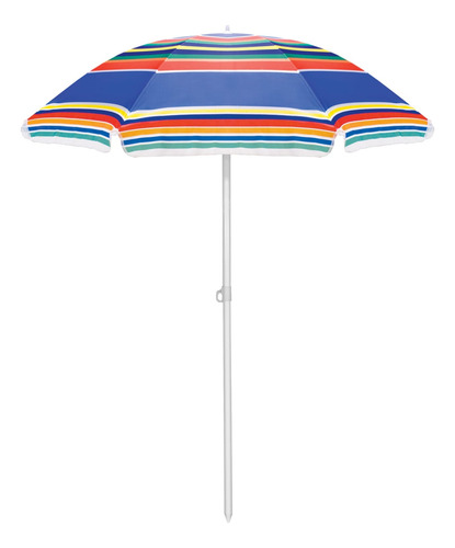 Quitasol Con Filtro Uv Playa Azul Con Rayas De Colores 85cm