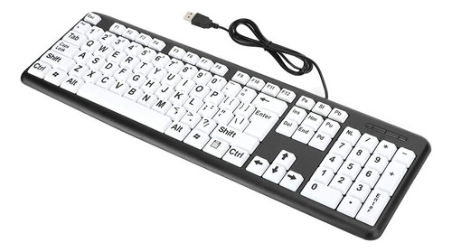 Teclado Cryfokt Para Persona Mayor Blanca Letra S Usb Cable