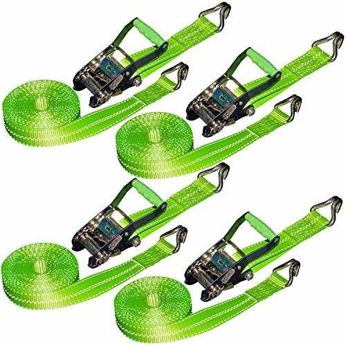 Vulcan Hi-viz Correas De Trinquete De 2 '' X 15 'con Ganchos