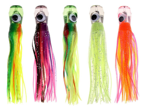 5x Saltwater Octopus Squid Skirt Bait Marlin Tuna 2024