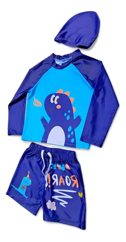 Traje De Baño Mas Gorro Completo De Niños