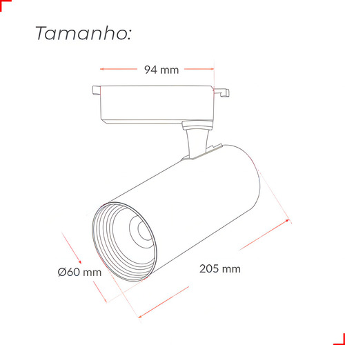 Spot Trilho Led Preto Authentic Evo 30w 2100lm 3000k Branco Quente 127/220v Deluxe By Avant
