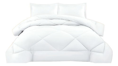 Acolchado Plumon King Termico 280 X 240 Tela Soft + 2 Fundas Blanco Lisa