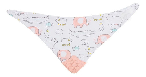 Bandana Infantil Com Mordedor Animais Rosa 15285 - Buba