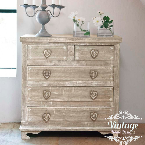 Imagen 2 de 6 de Cómoda Cajonera Madera Corazones