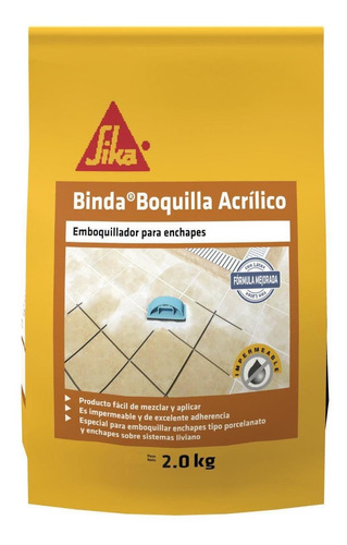 Binda Boquilla Acrilico Mortero Impermeable Blanco Sika X 2 