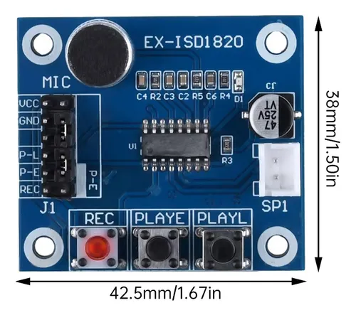 Módulo Voz Isd1820 Grabación Reproducción Para Arduino