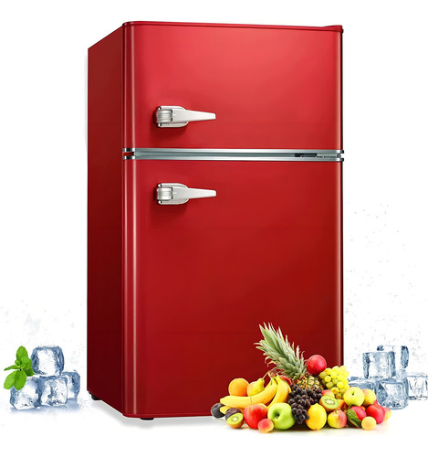 Refrigerador Compacto Estilo Retro Vintage Color Rojo