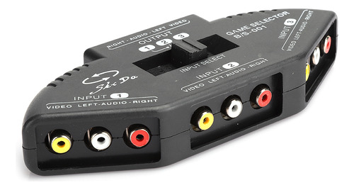 3 Em 1 Saída De Áudio E Vídeo Rca Splitter Black Switch Sele