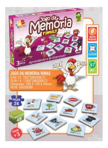 Kit 06 Jogos Educativos Infantis Pedagógico Memória Alfabeto