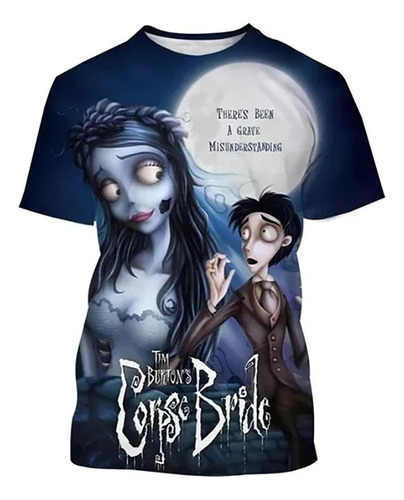 Camiseta Unisex De Manga Corta Con Estampado 3d Corpse Bride