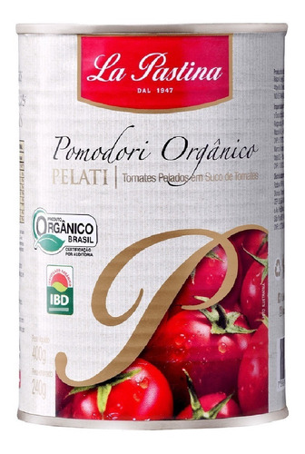 Imagem 1 de 1 de Tomate Pelado Orgânico La Pastina 400g