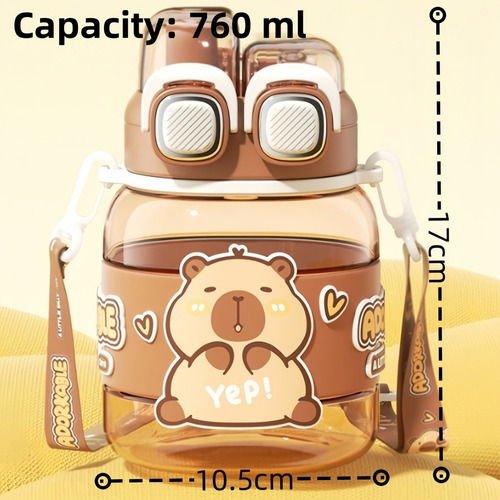 H Cantina Portátil Con Estampado De Capibara For Niños