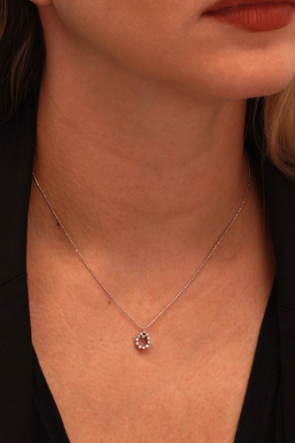 Imagem 2 de 2 de Gargantilha Gota Com Diamantes Em Ouro 18k