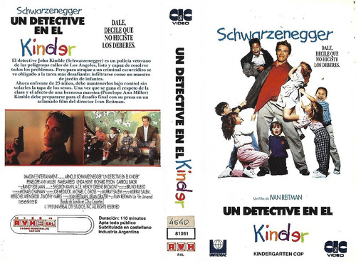 Un Detective En El Kinder Vhs Arnold Schwarzenegger 1990