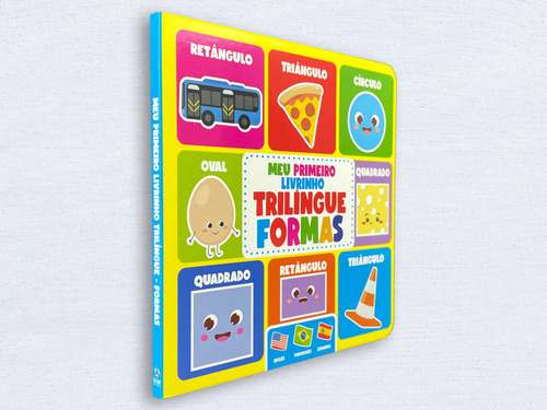 Meu primeiro livrinho trilíngue formas da On Line editora capa dura edição 1 em português 2023
