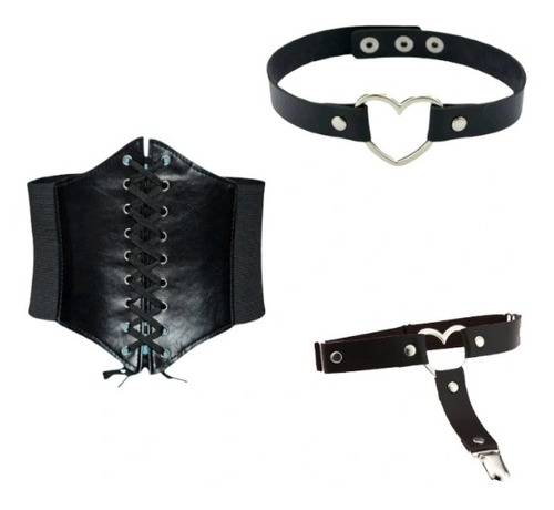 Tripack Portaligas, Choker Gargantilla Y Corset Underbust