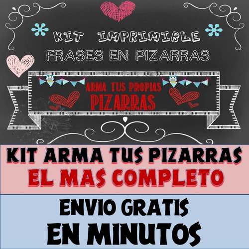 Kit Imprimible Arma Tu Propia Pizarra El Mas Completo Full