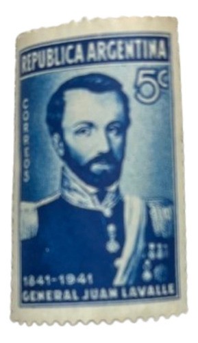 Argentina, Sello Gj 854 Gral Juan Lavalle 1941 Mint L13722
