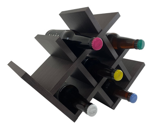 Imagen 1 de 10 de Cava Portabotellas Vino Estante Madera Melamina Elegante