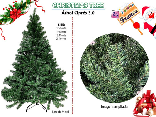 Árbol De Navidad Ciprés 3.0 - 2.10mts - Nuevo Caja Sellada