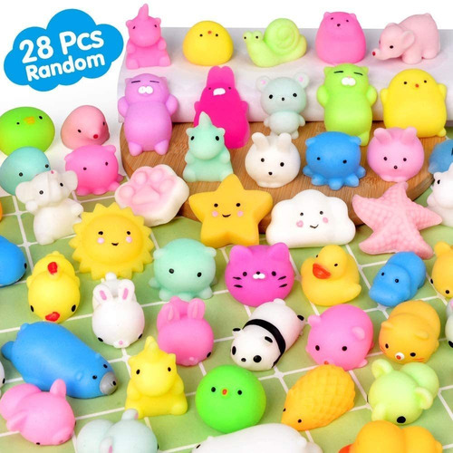 Mochi Squishy Toys 28 Unids Mini Squishies Kawaii Fiest...