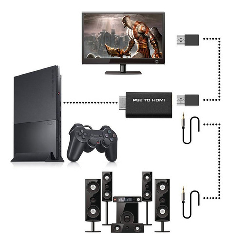 D Convertidor De Ps2 A Para Juegos Hd 480i Con O/video