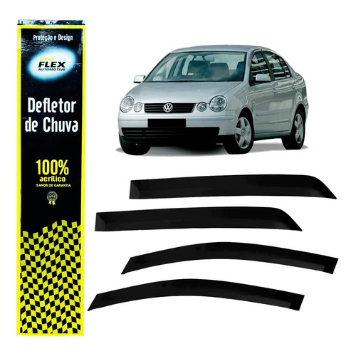 Calha De Chuva Protetor Vw Polo Sedan 2003 A 2015 4 Portas