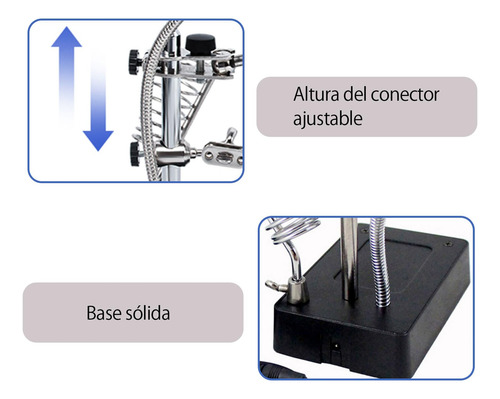 Lupa Con Luz Led 2 5x Aumento Soporte Y Pinza Para Soldadura