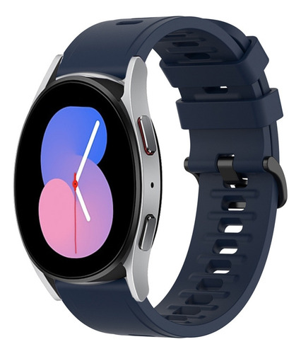 Correa De Reloj De Silicona Suave Azul Medianoche Para Samsu