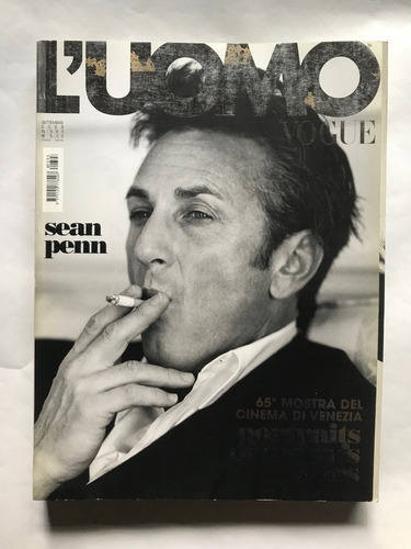 Revista L´uomo Vogue. Moda. Cine. Tapa Sean Penn. Importada.