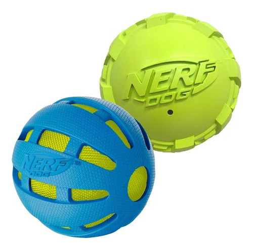 2 Pelotas Con Sonido Y Crunch Para Perros 10 Cm, Nerf Dog 