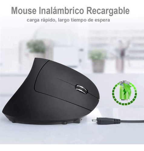Mouse Vertical Sem Fio Com Design Ergonômico