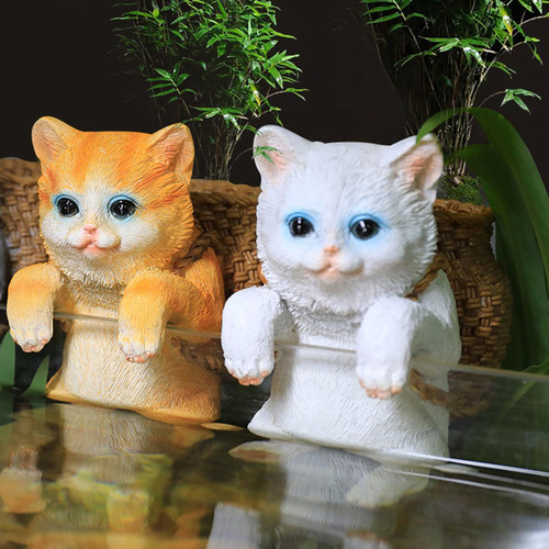 Colgante Gato Estatua Animales Maceta Perchas Para Amarillo