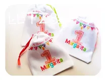 Comprar 10 Souvenir Primer Año Bolsitas De 12x15cm Tela Primer Añito