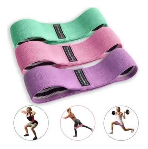 Bandas Elásticas Set 3 Nivele Hip Bands Yoga, Pilates