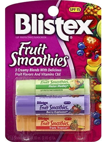 Blistex Fruit Smoothies Lip Protectant Assorted, 3 Ct