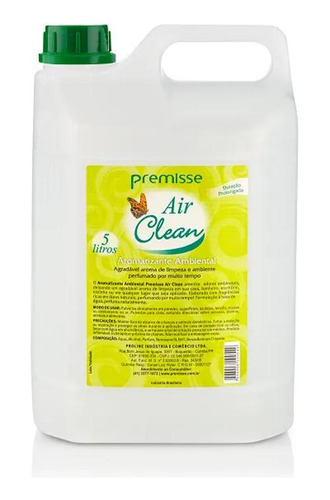 Aromatizante De Ambiente Spray Premisse Air-clean 5 Litros