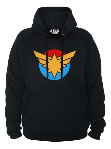 Buzo Buso Saco Hoodie Capota Comics Capitana Marvel Símbolo