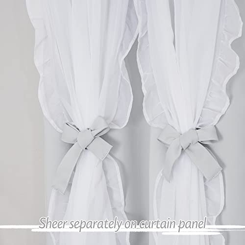 Cortinas Shabby Chic De Doble Capa Para Dormitorio 132x213 C