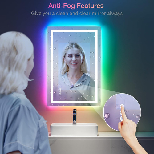 Loaao Espejo De Baño Led De 24 X 32 Pulgadas Con Luces