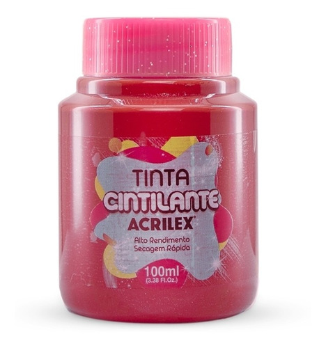 Tinta Pva Cintilante 100ml Acrilex Artesanato Mdf Cerâmica