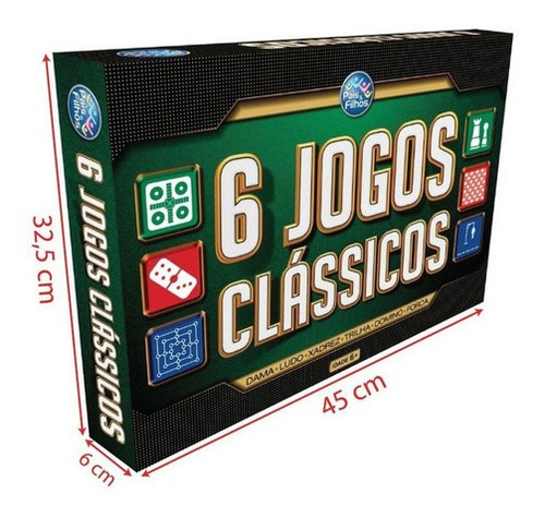 Imagem 4 de 4 de Jogo 6 Em 1 Clássicos Xadrez Ludo Dama Trilha Dominó E Forca